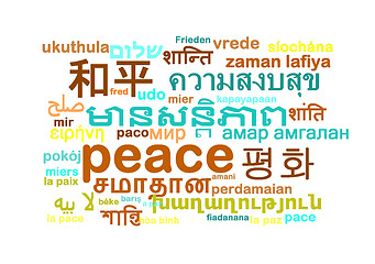 Image showing peace multilanguage wordcloud background concept