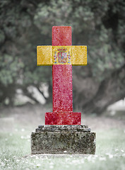 Image showing Gravestone in the cemetery - Spain