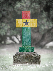 Image showing Gravestone in the cemetery - Ghana