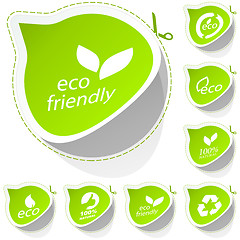 Image showing Set of eco friendly signs.