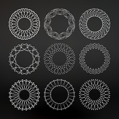 Image showing Guilloche vector elements. 