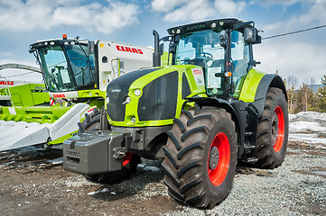 Image showing Tractor on agricultural machinery exhibition