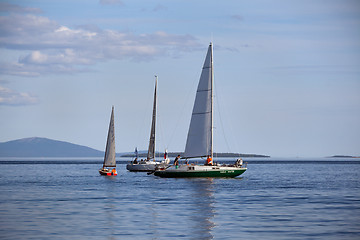 Image showing Russia, Kandalaksha - JUNE 30, 2015: Regatta of cruiser yachts. 