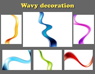 Image showing Bright smooth wavy abstract backgrounds