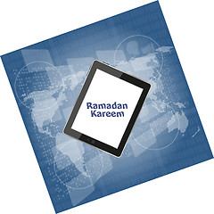 Image showing tablet pc with ramadan kareem word on it