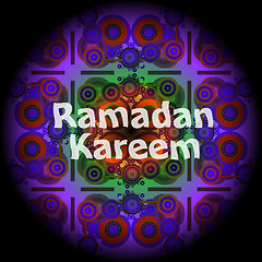 Image showing Islamic greeting arabic text for holy month Ramadan Kareem