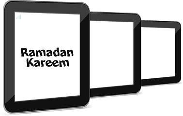 Image showing tablet pc with ramadan kareem word on it