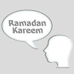 Image showing man head with speech bubbles with Ramadan Kareem word on it