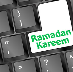 Image showing Computer keyboard with ramadan kareem word on it