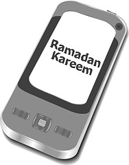 Image showing smart phone with ramadan kareem word on it