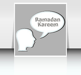 Image showing man head with speech bubbles with Ramadan Kareem word on it