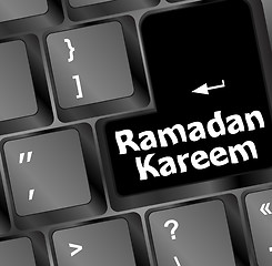 Image showing Computer keyboard with ramadan kareem word on it