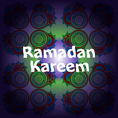 Image showing Arabic Islamic calligraphy of text Ramadan Kareem on abstract background