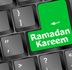 Image showing Computer keyboard with ramadan kareem word on it