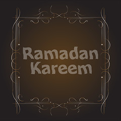 Image showing holiday illustration of Ramadan Kareem label. lettering composition of muslim holy month