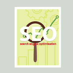 Image showing Search engine flat illustration with magnifying glass. Eps10