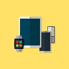 Image showing Vector illustration of gadget icons. Flat style.