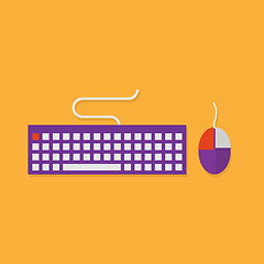 Image showing Flat icons of input devices. Keyboard and mouse