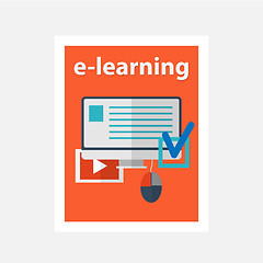 Image showing vector flat design illustration concept for online education