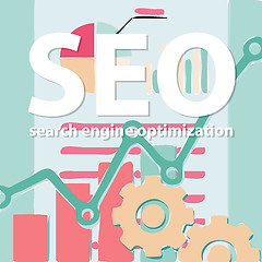 Image showing Search engine flat illustration with magnifying glass. Eps10