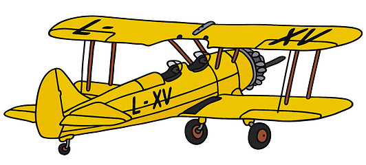 Image showing Yellow biplane