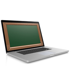 Image showing Laptop with blackboard screen isolated