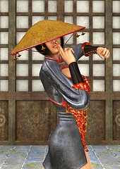 Image showing Asian Battle Woman