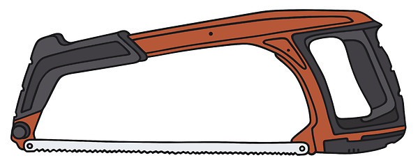 Image showing Red small handsaw