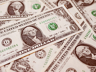 Image showing Retro look Dollar notes 1 Dollar