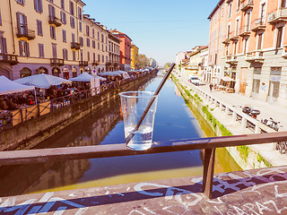 Image showing Retro look Naviglio Grande Milan