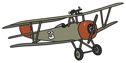 Image showing Vintage military biplane