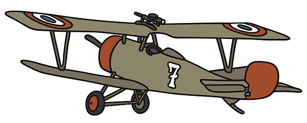 Image showing Vintage military biplane