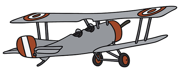 Image showing Gray biplane