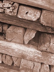 Image showing beams of wood