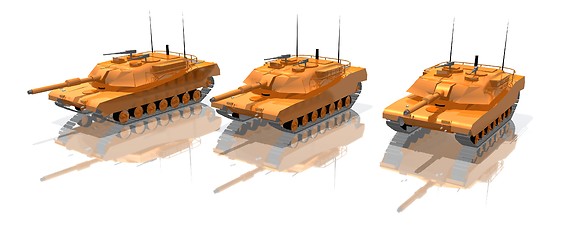Image showing orange glass tanks