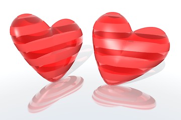 Image showing red glass hearts