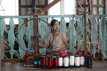 Image showing ASIA MYANMAR NYAUNGSHWE WEAVING FACTORY