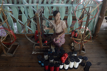 Image showing ASIA MYANMAR NYAUNGSHWE WEAVING FACTORY