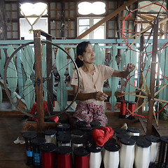 Image showing ASIA MYANMAR NYAUNGSHWE WEAVING FACTORY