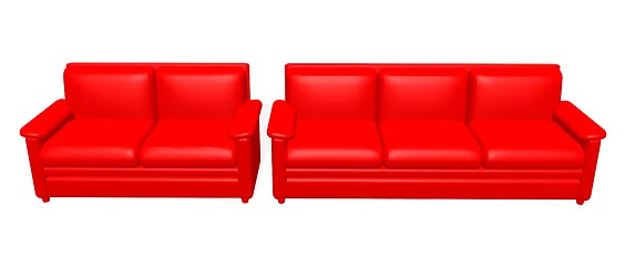 Image showing red sofas