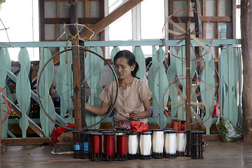 Image showing ASIA MYANMAR NYAUNGSHWE WEAVING FACTORY