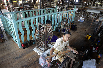 Image showing ASIA MYANMAR NYAUNGSHWE WEAVING FACTORY