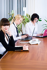 Image showing Meeting of young business ladies