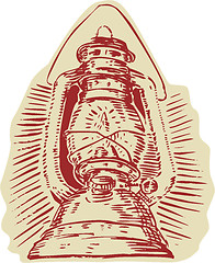 Image showing Kerosene Lamp Etching