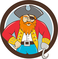 Image showing Captain Hook Pirate Circle Cartoon