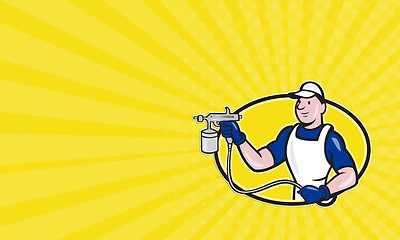 Image showing Business card Spray Painter Spraying Gun Cartoon