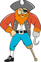 Image showing Captain Hook Pirate Wooden Leg Cartoon