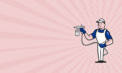 Image showing Business card Spray Painter Spraying Gun Cartoon