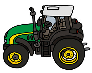 Image showing Green tractor