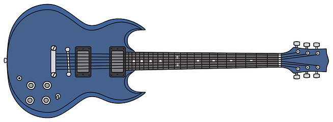 Image showing Blue electric guitar